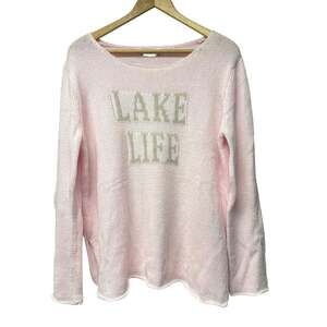 Miracle Lake Life Sweater Women’s Medium Blush Pink Lightweight Knit Coastal
